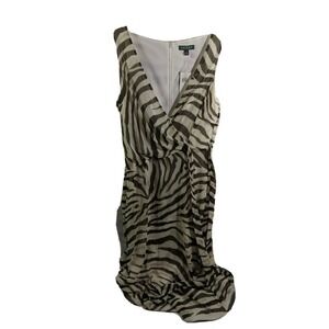 LAUREN Ralph Lauren Dress Womens Size 14 Silk Polyester‎ lined Zebra Print NEW